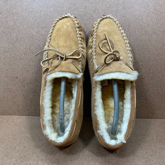 L.L. Bean Wicked Good Moccasins Mens Shearling-Lined Slippers Size 11 Brown - Picture 6 of 8